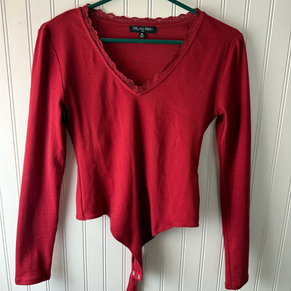 Dylan Kain Women's Red V-Neck Top